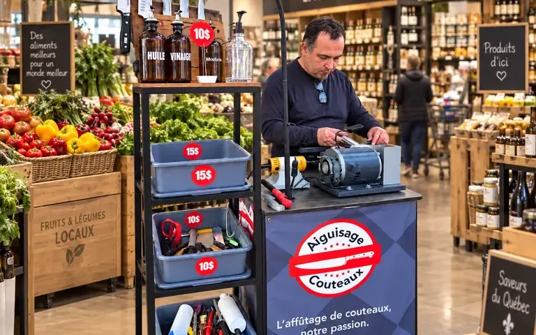 Occasion d’affaires – Kiosque d’affûtage clé en main à vendre  À VOIR EN PERSONNE – 3 ET 4 OCTOBRE