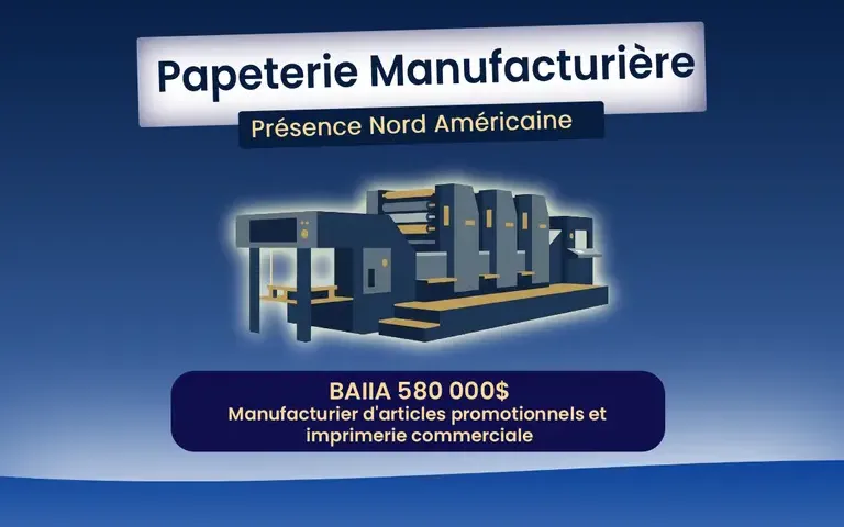 EC01153 - Manufacturier d'articles promotionnels et imprimerie commerciale - Présence nord-américaine 6 M$ de revenus
