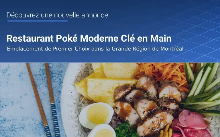 EC01266 - Restaurant Poké Moderne Clé en Main | Emplacement de Premier Choix dans la Grande Région de Montréal