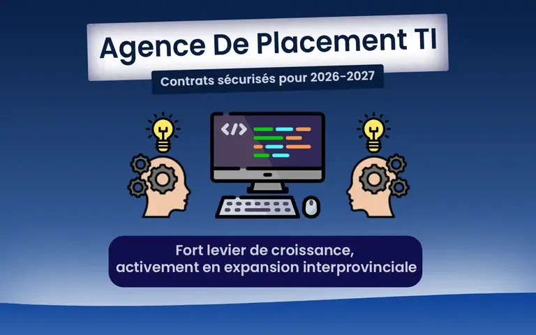 EC81735 - Entreprise de consultation TI et placement de ressources spécialisées | Contrats long terme | Revenus récurrents | Accès privilégié au secteur public